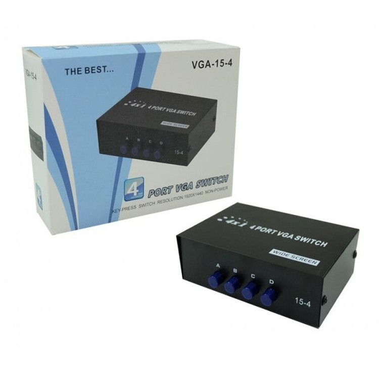 سوییچ چهار پورت VGA مدل VGA-15-4 ا Four Port VGA Switch