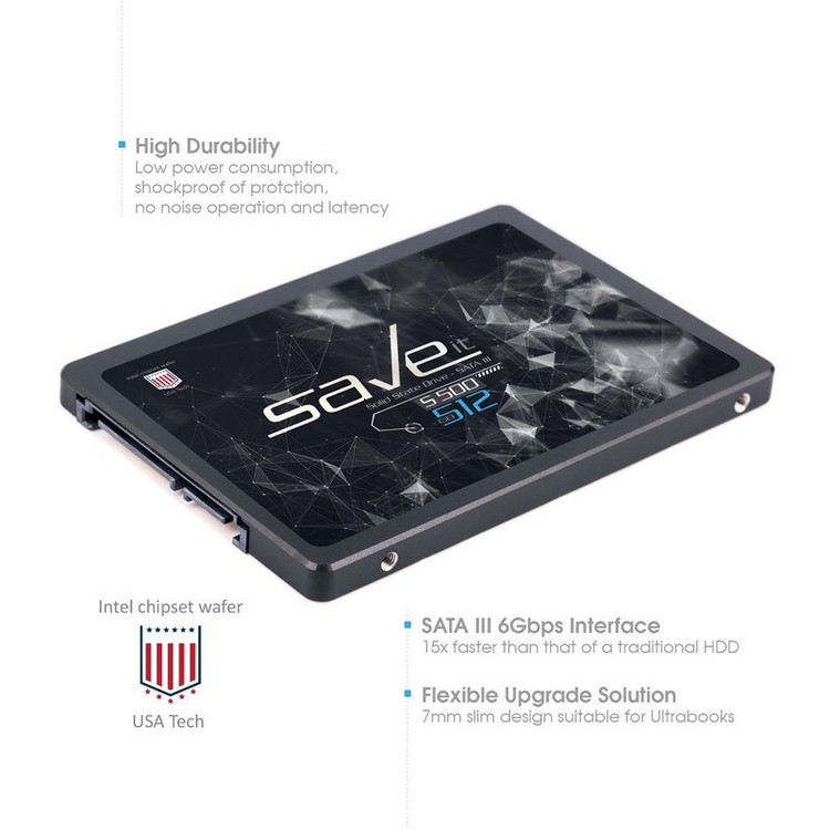اس اس دی اینترنال سیویت مدل اس 500 ظرفیت 512 گیگابایت ا SAVE IT solid state drive Model S500
