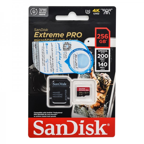 رم موبایل سن دیسک مدل 256GB Extreme Pro 200MB/S خشاب دار