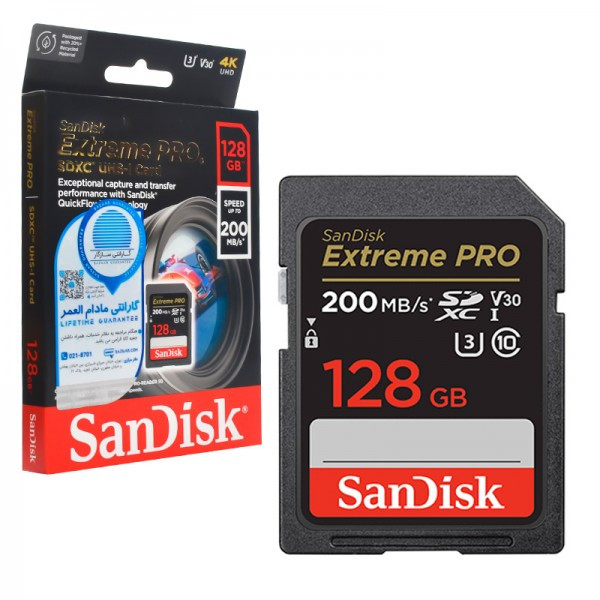 رم سن دیسک مدل 128GB Extreme Pro 200MB/S خشاب دار