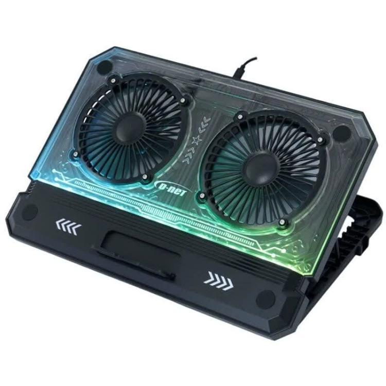 کول پد شیشه ای لپتاپ 2 فن D-NET مدل DT-50