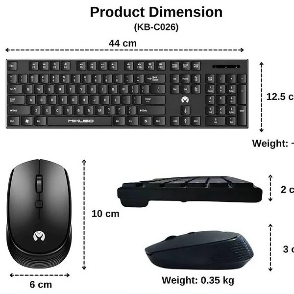 کیبورد و موس بیسیم میکاسو مدل KB-C026