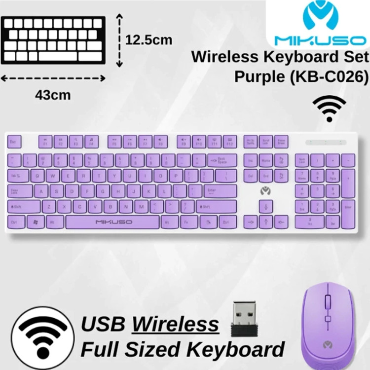 کیبورد و موس بیسیم میکاسو مدل KB-C026